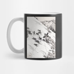 Capra Ibex group in snow Mug